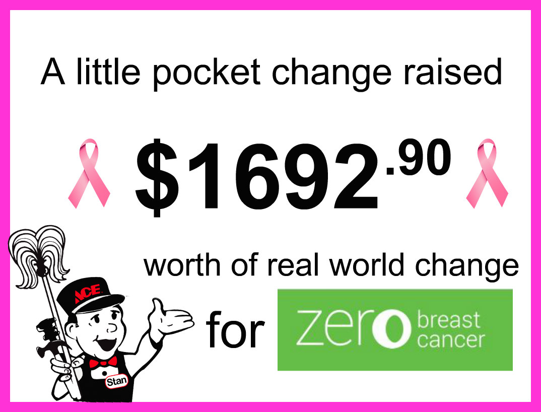 Thank you for helping raise $1,692 for Zero Breast Cancer in October 2022