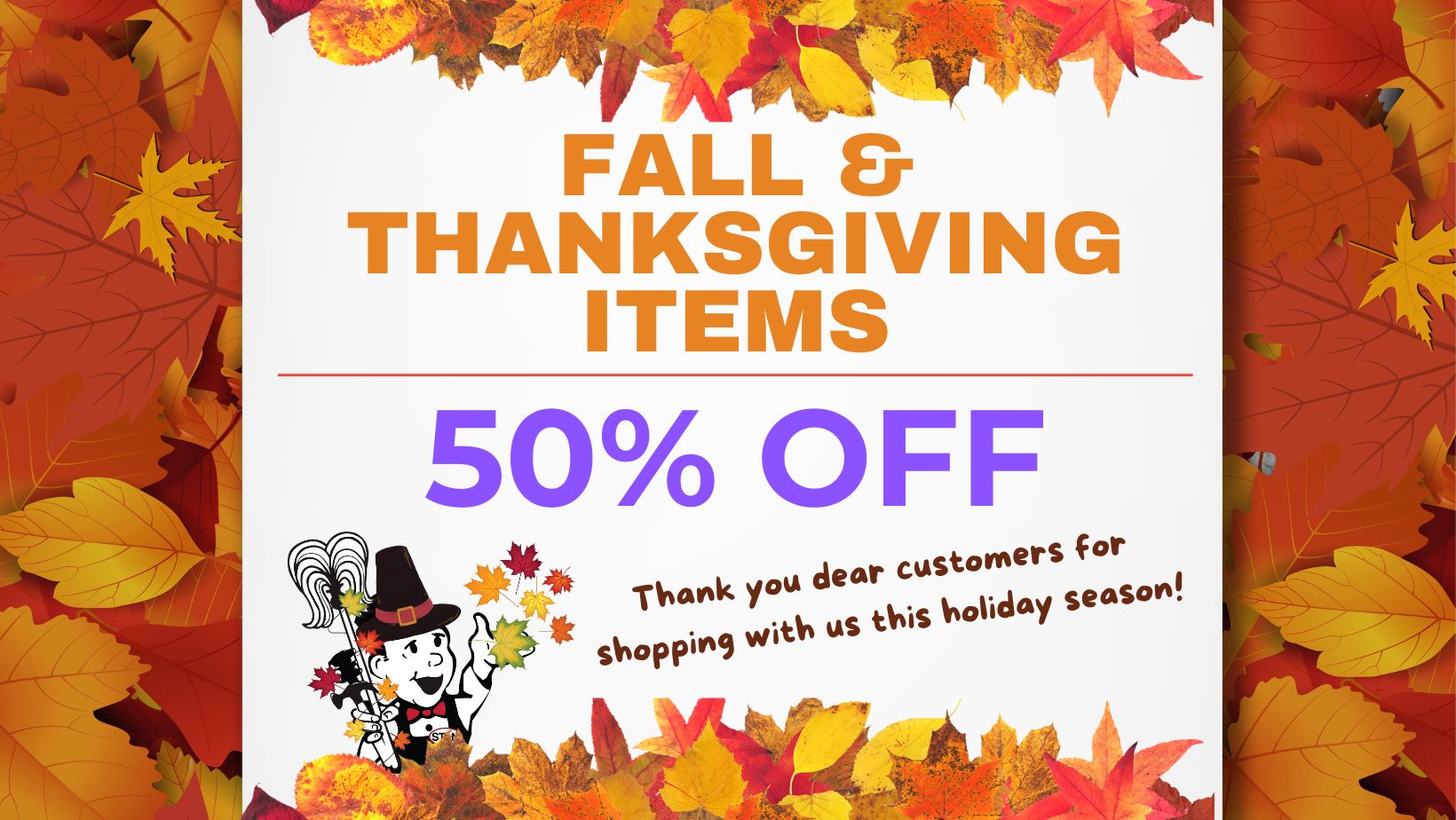 Fall & Thanksgiving items 50% off