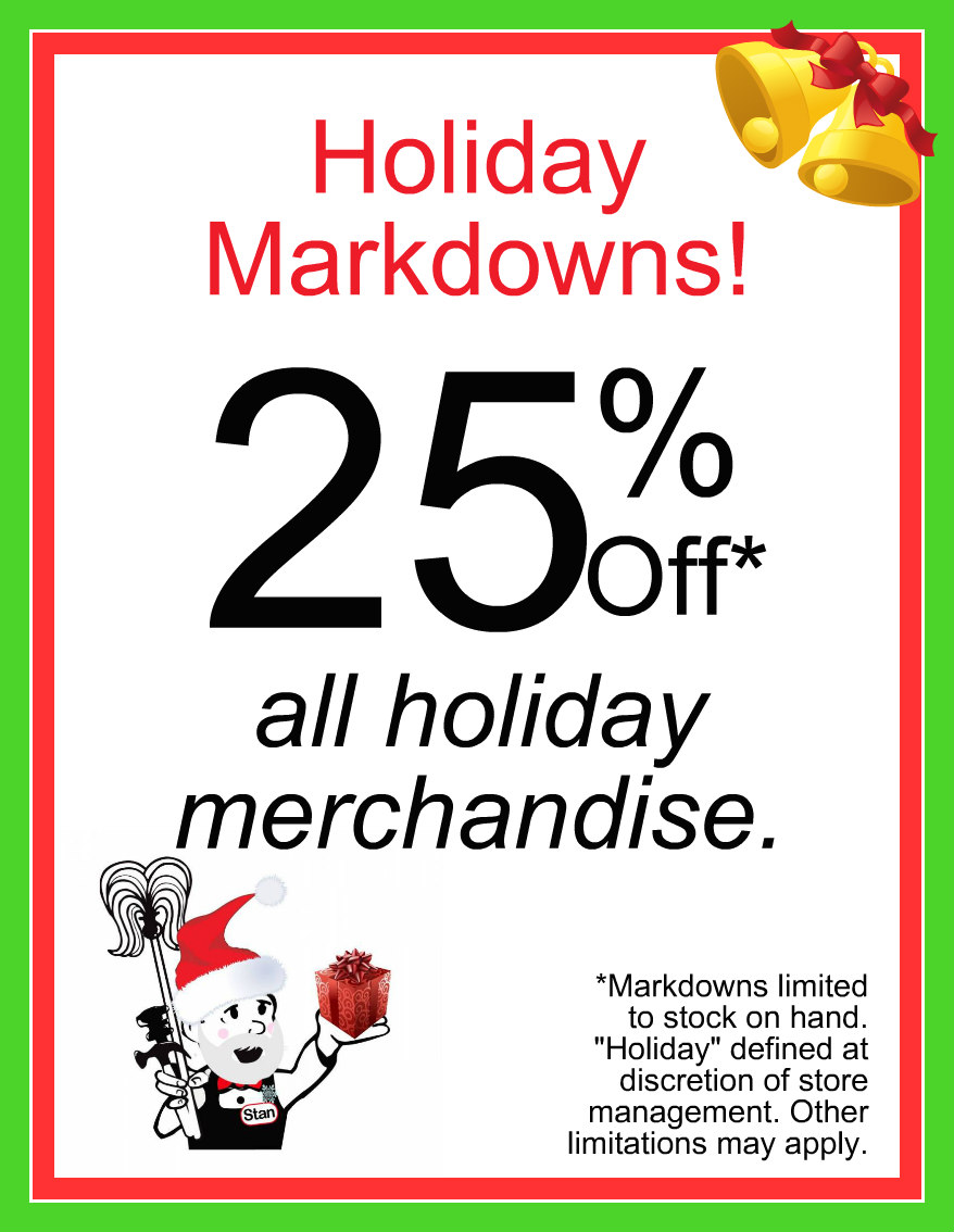 25% off holiday merchandise